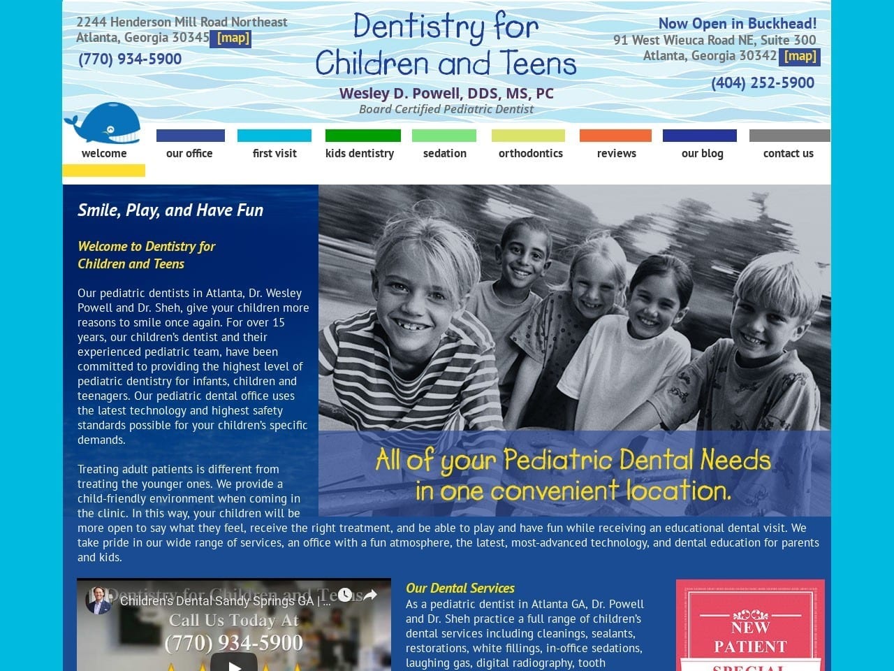 Dentistry For Children and Teens Website Screenshot from childteen.com