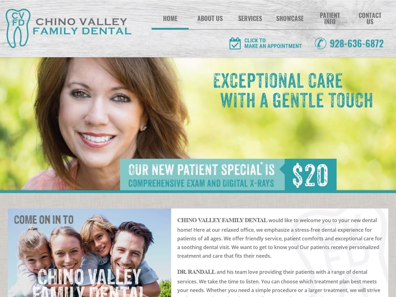 Chino Valley Family Dental Website Screenshot from chinovalleyfamilydental.com