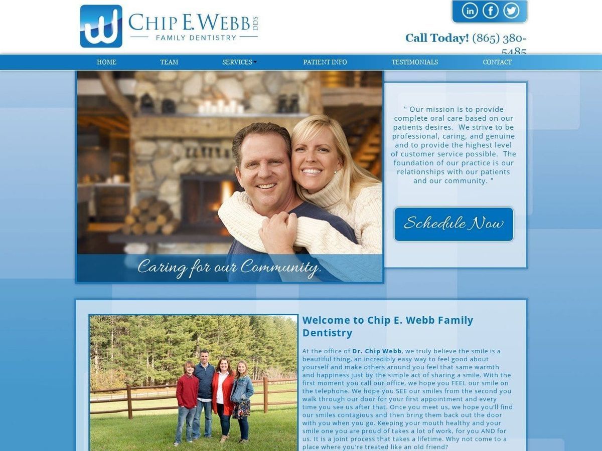 Webb Family Dentistry Website Screenshot from chipwebbdds.com