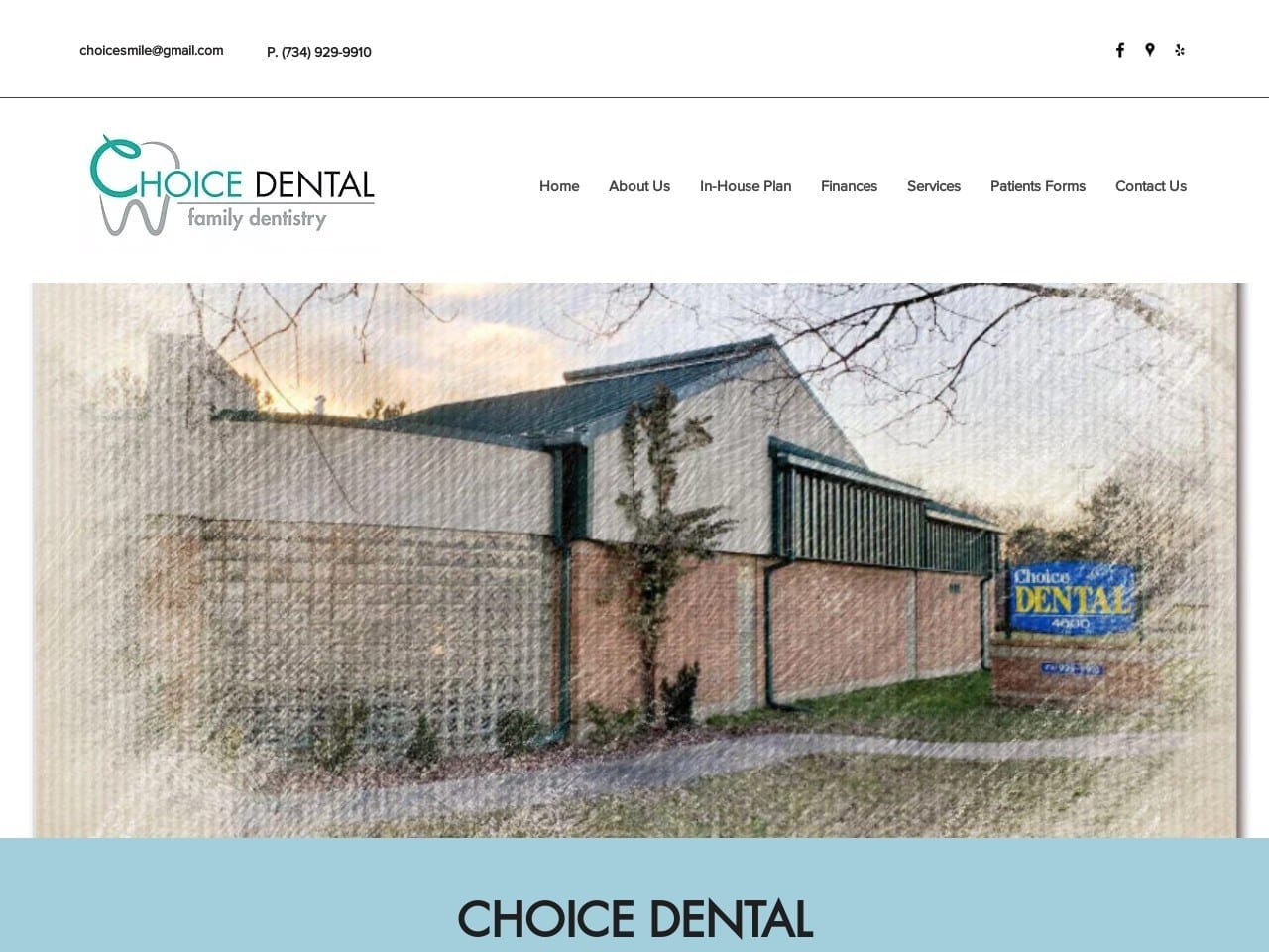 Choice Dental Website Screenshot from choicesmile.com