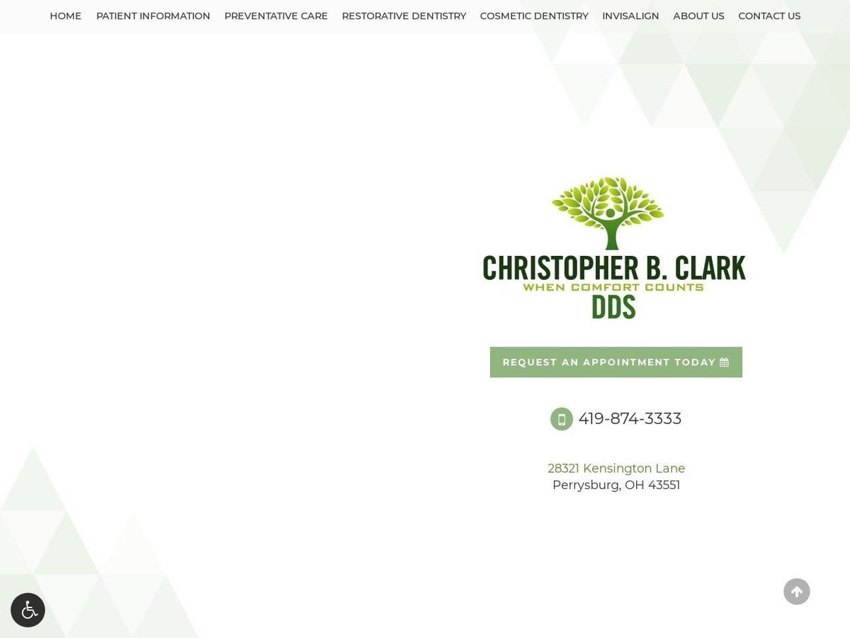 Christopher Clark DDS Website Screenshot from chrisclarkdds.com