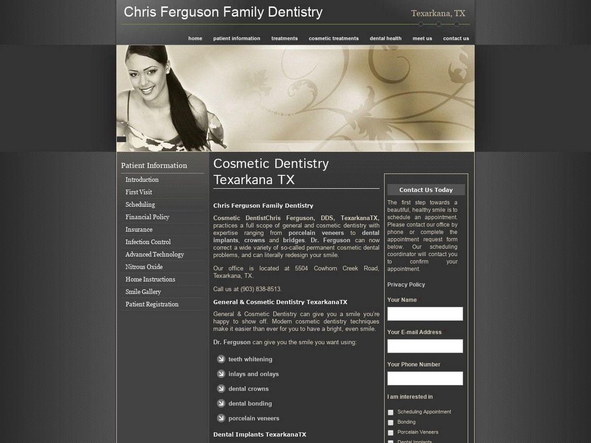 Dr. Christopher A. Ferguson DDS Website Screenshot from chrisfergusondds.com