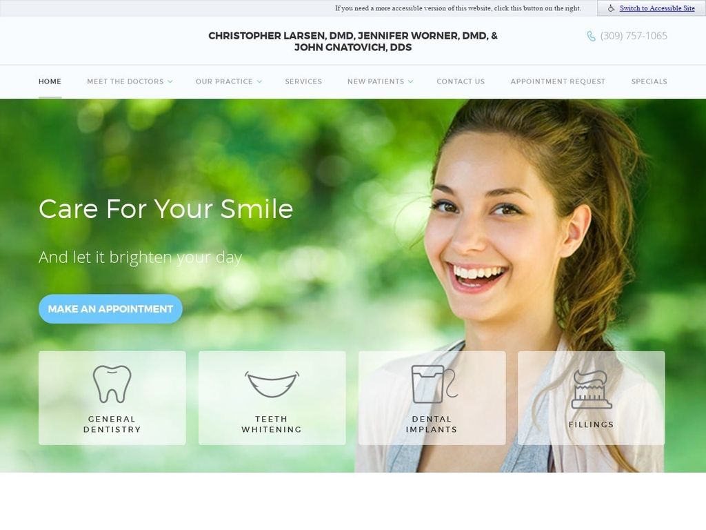 Chrislarsen Dental Website Screenshot from chrislarsendental.com