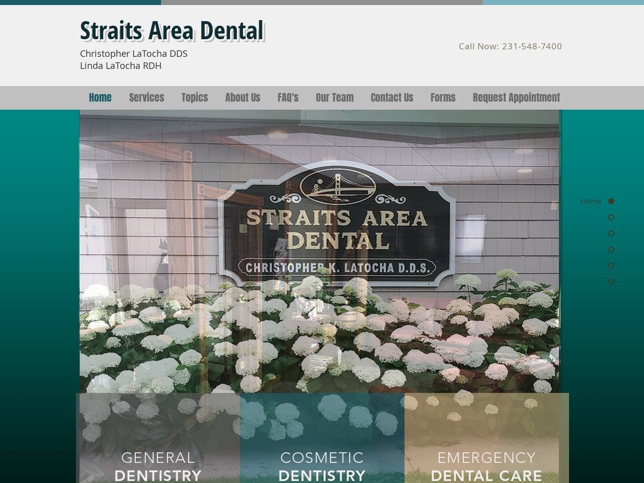 Straits Area Dental Latocha Christopher DDS Website Screenshot from chrislatocha.com