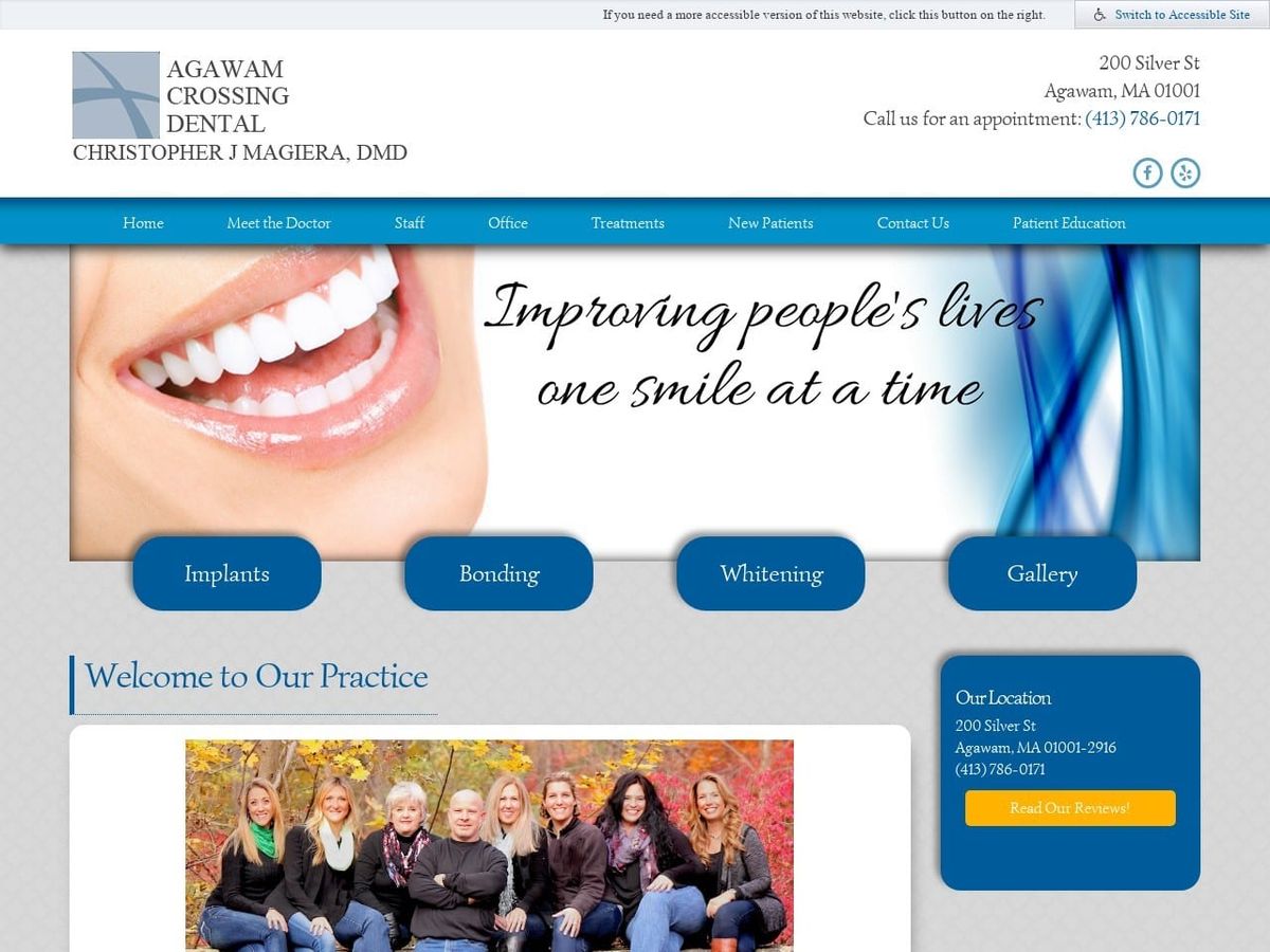 Agawam Crossing Dental Website Screenshot from christophermagiera.com