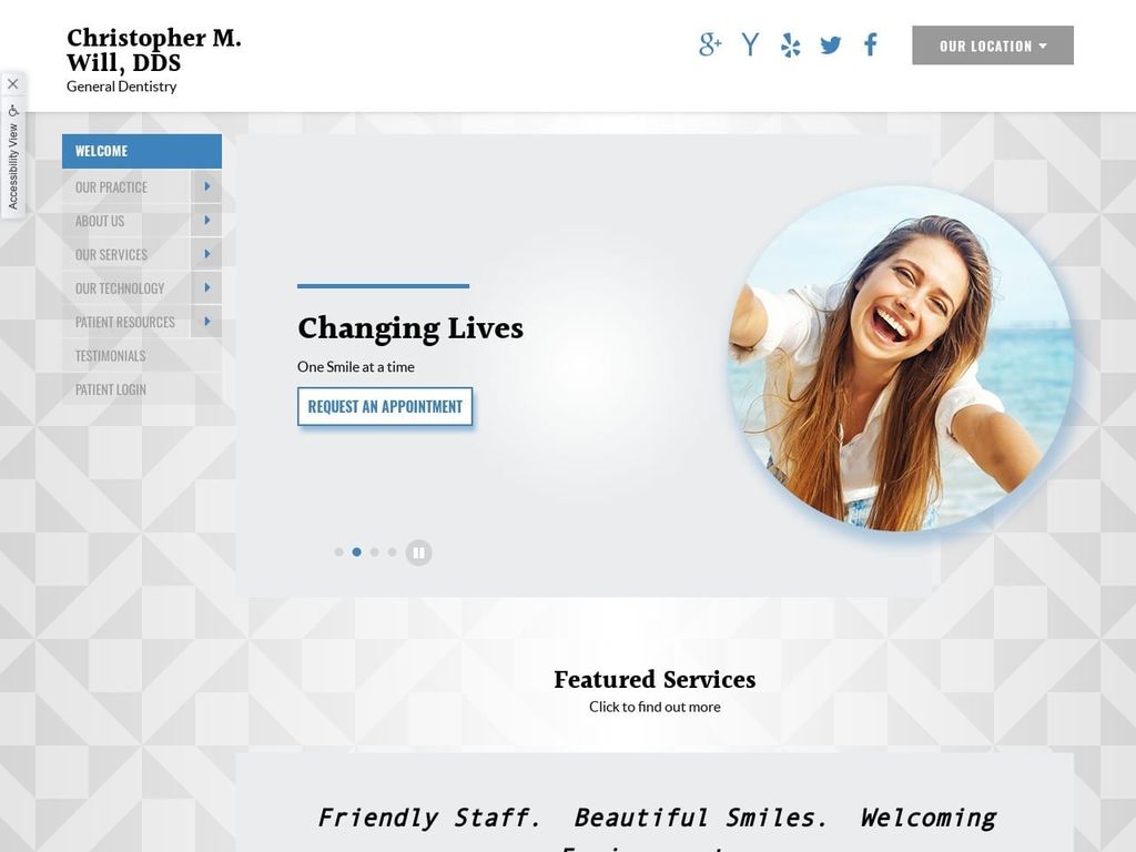 Christopher M. Will DDS Website Screenshot from christopherwilldds.com