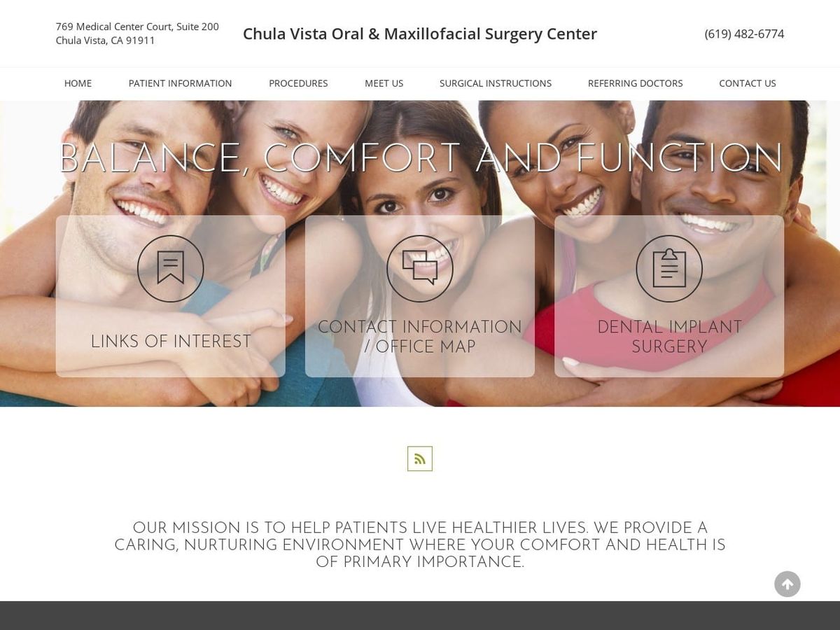 Dr. John E. Tillner Jr DDS Website Screenshot from chulavistaoralsurgery.com