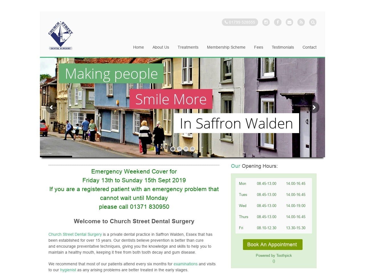 Churchstreet Dental  Surgery Website Screenshot from churchstreetdentalsurgery.com