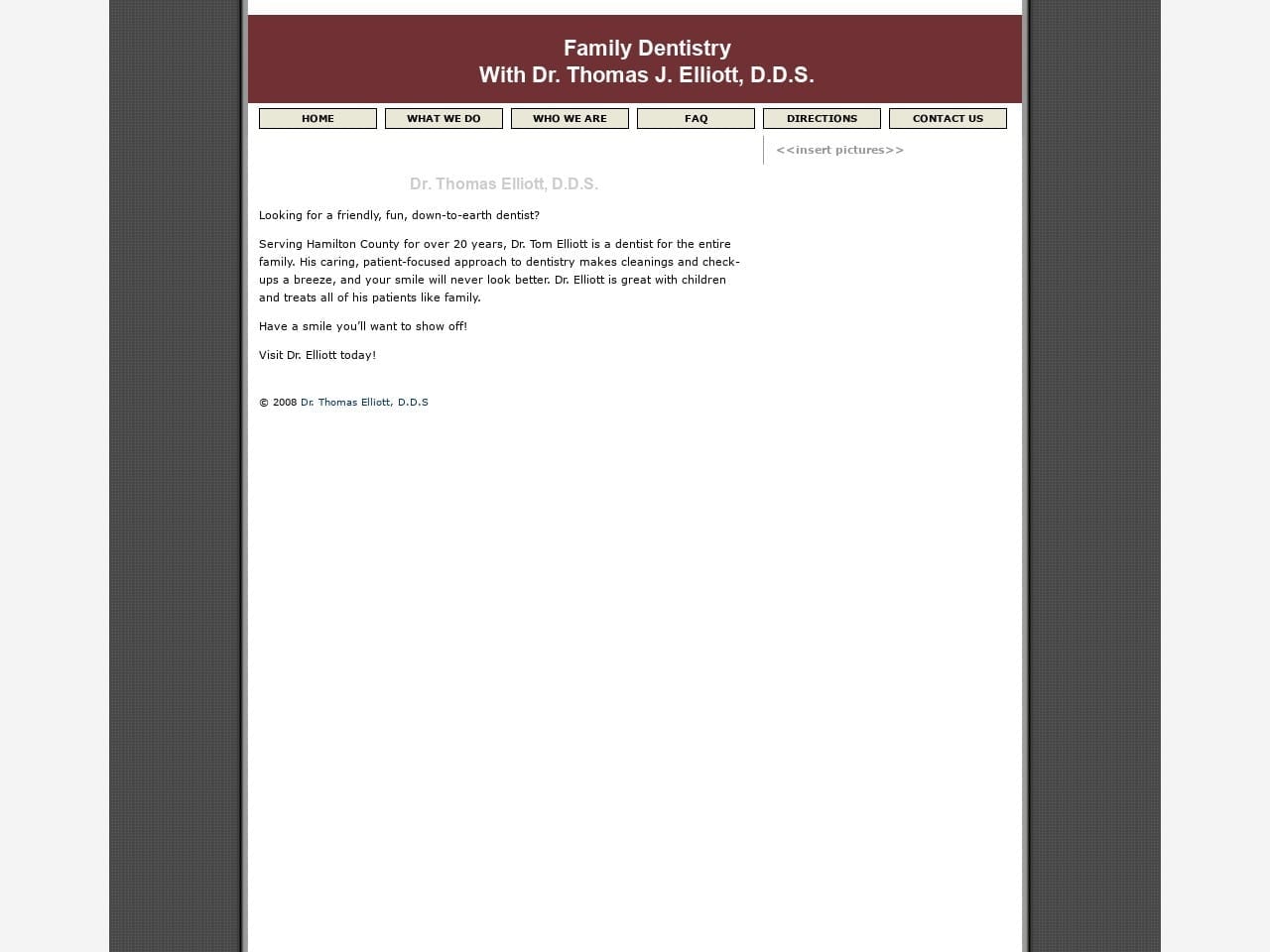 Elliott Thomas J DDS Website Screenshot from cicerosmiles.com