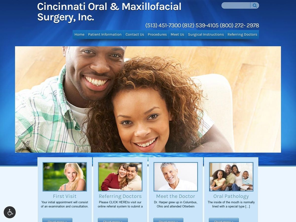 Cincinnati Oral & Maxillofacial Surgery Website Screenshot from cincinnatioms.com