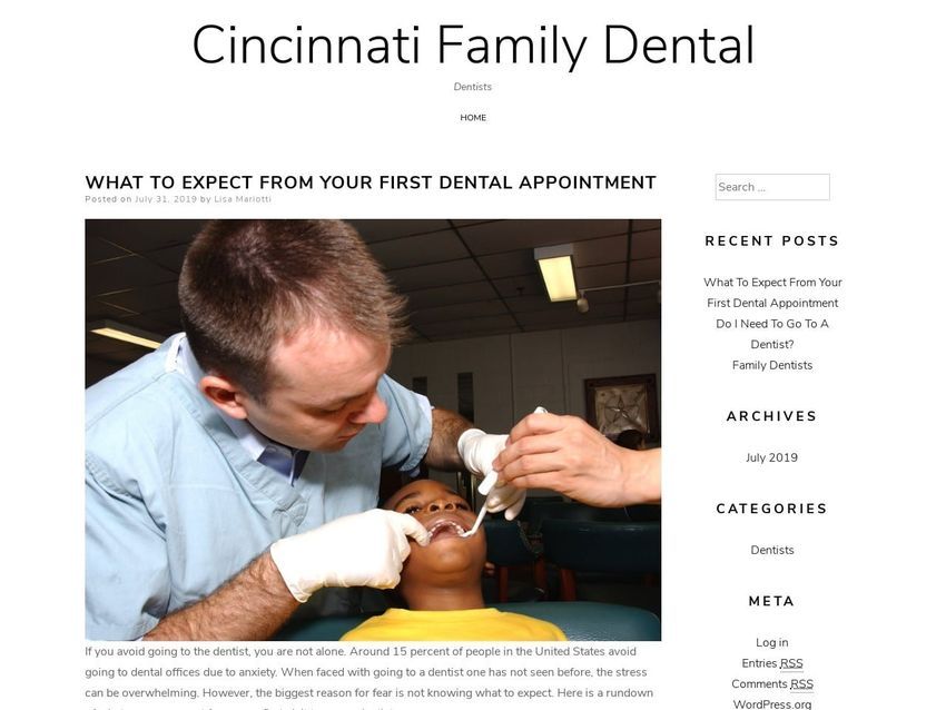Valley Dental Group Website Screenshot from cincinnativalleydental.com