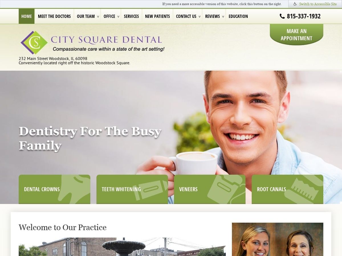 City Square Dental Care Website Screenshot from citysquaredentalcare.com