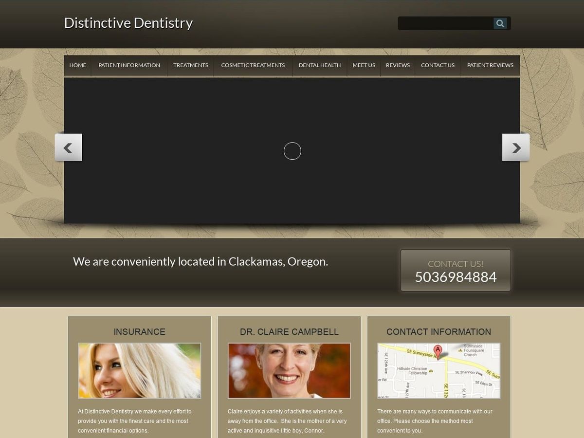 Clackamas Dentist Website Screenshot from clackamasdentist.com