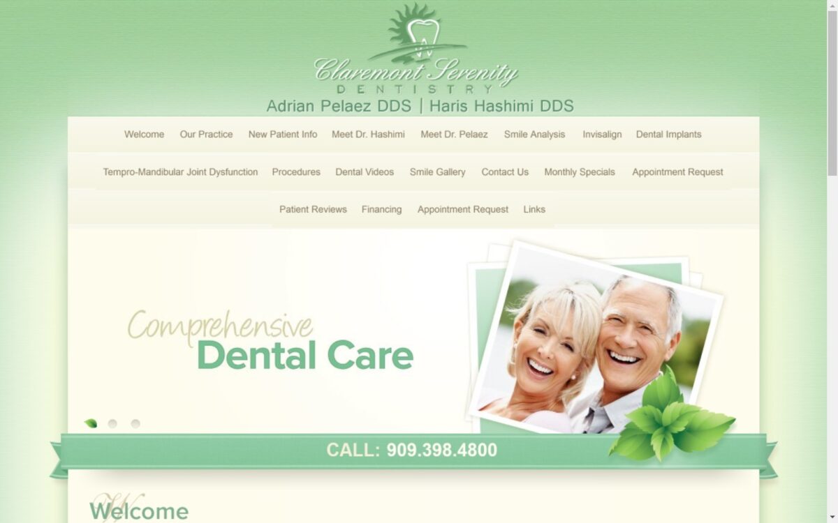 claremontserenitydentistry.com screenshot