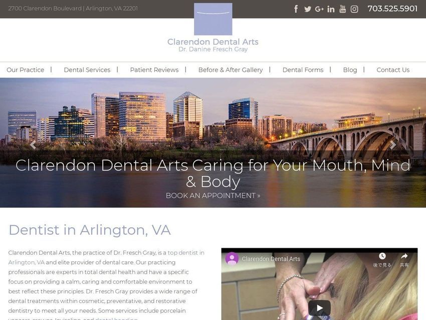 Clarendon Dental Arts Website Screenshot from clarendondentalarts.com