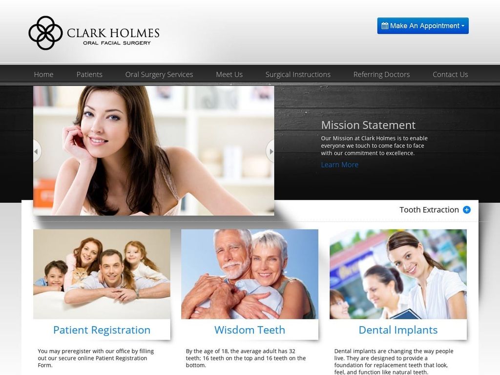 Clark Holmes Oral Facial Surgery of Alabama Website Screenshot from clarkholmes.com