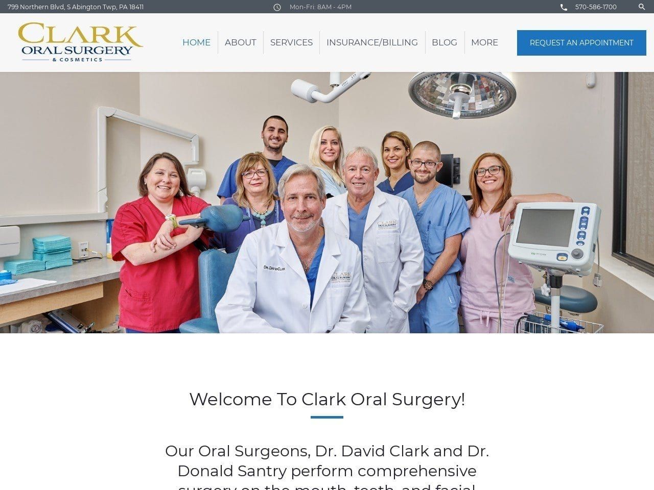 Clark Oral Surgery Website Screenshot from clarkoralsurgery.com