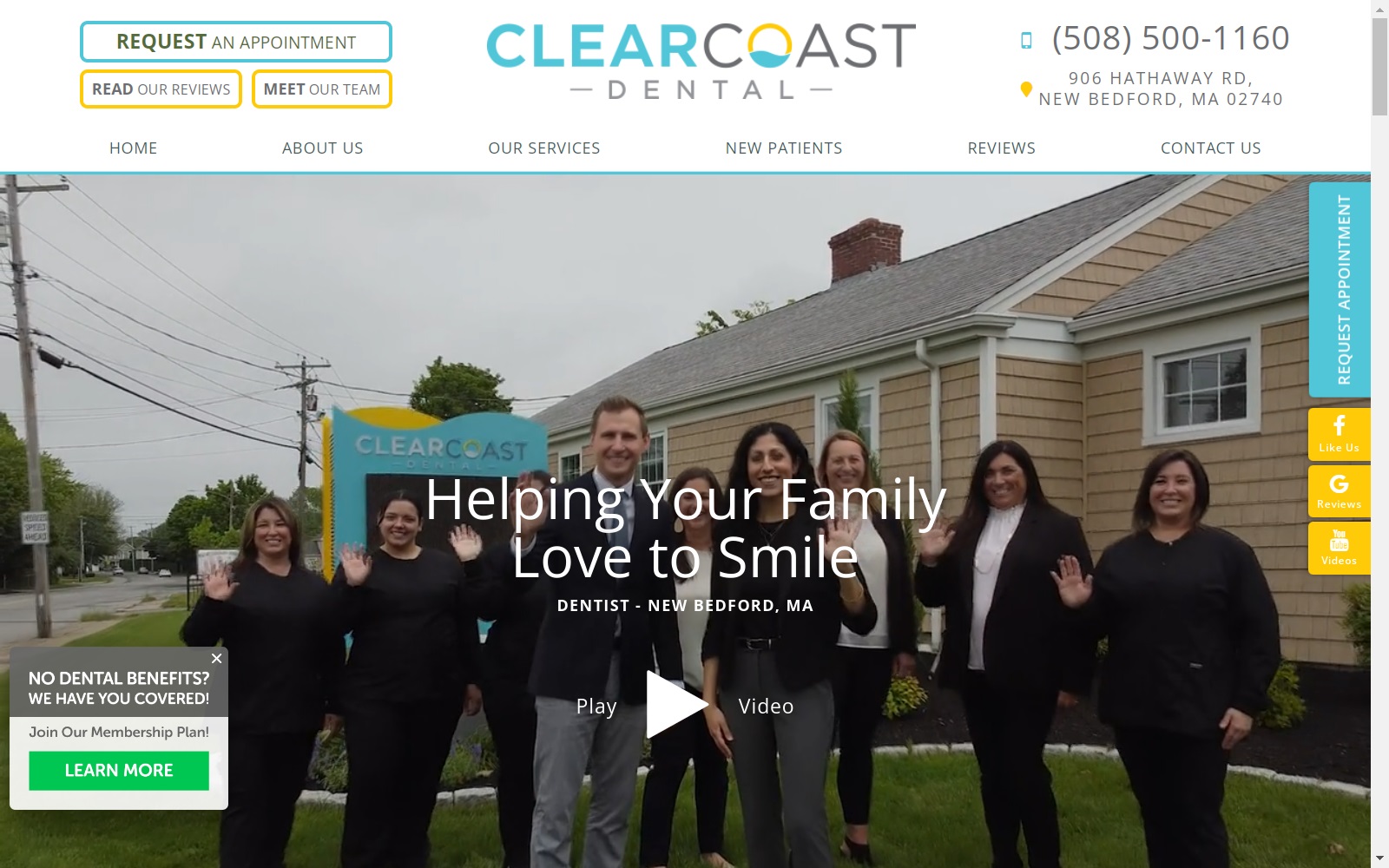 clearcoastdental.com screenshot