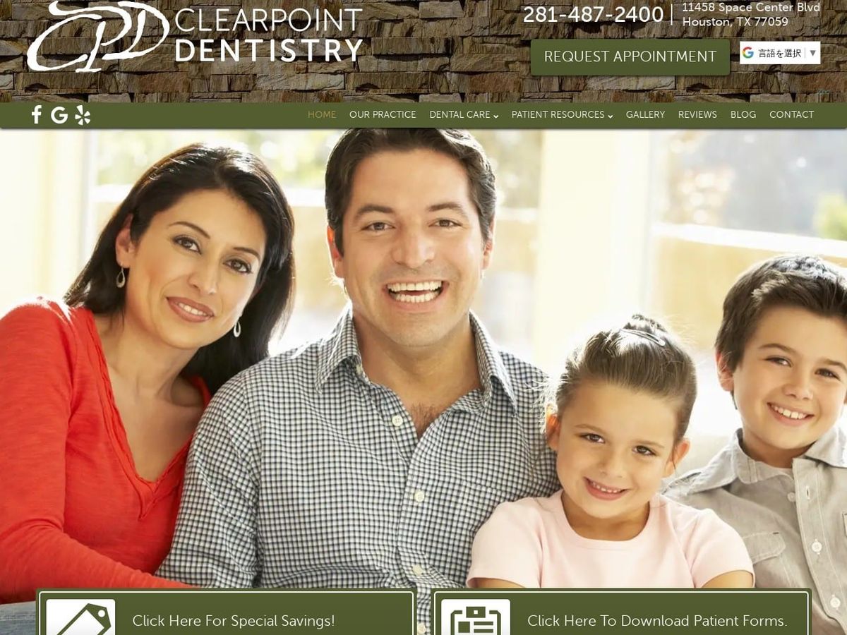 Clearpoint Dentistry Website Screenshot from clearpointdentistry.com