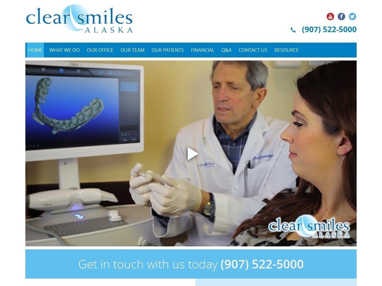Clear Smiles Alaska Website Screenshot from clearsmilesalaska.com