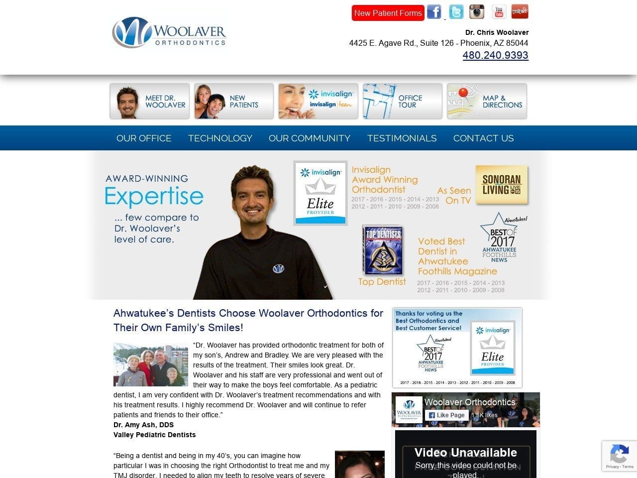 Woolaver Clearsmiles Orthodontics Website Screenshot from clearsmilesaz.com