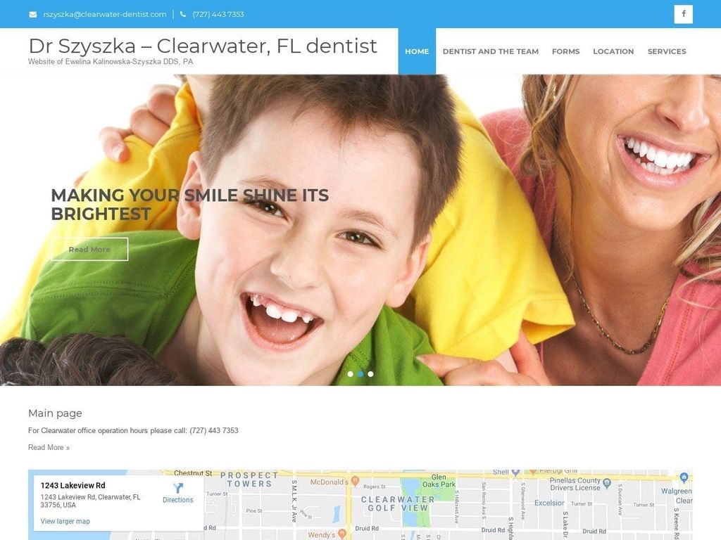 Dental Health Services Website Screenshot from clearwater-dentist.com