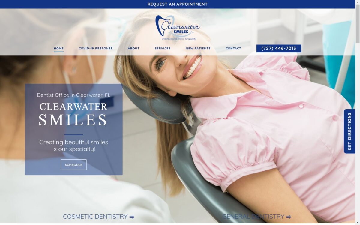 clearwatersmiles.com screenshot