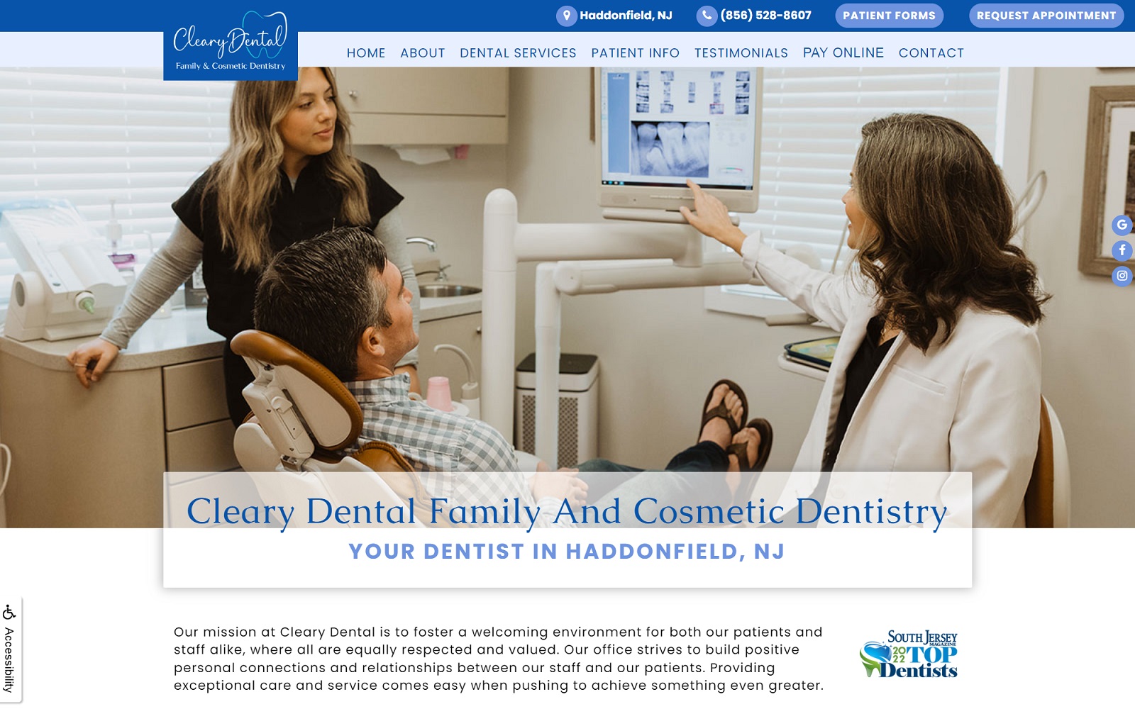 clearydental.com screenshot