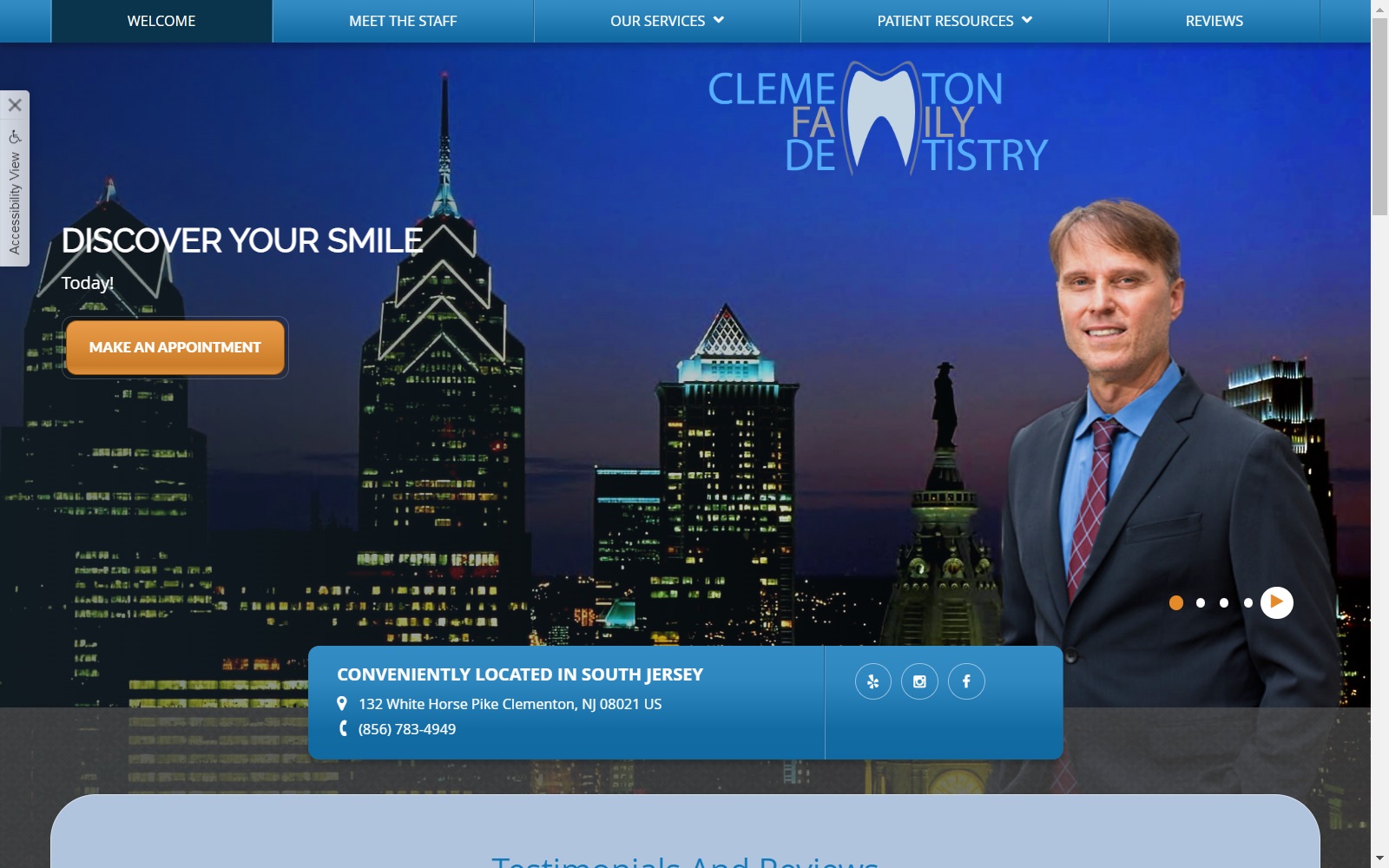 clementonfamilydentistry.com screenshot