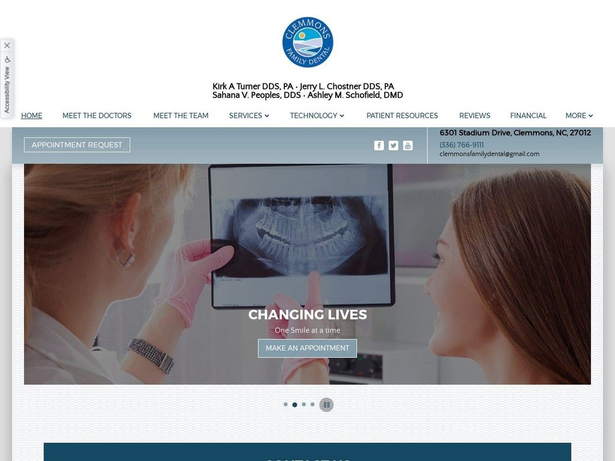 Clemmons Family Dental Website Screenshot from clemmonsfamilydental.com