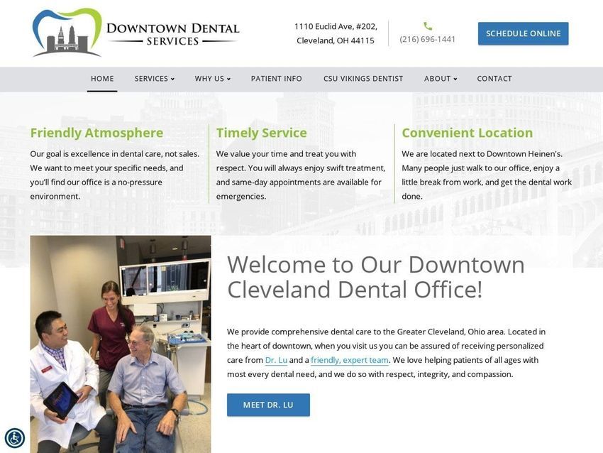 Downtown Dental Services Kirby George B DDS Website Screenshot from clevelanddowntowndental.com