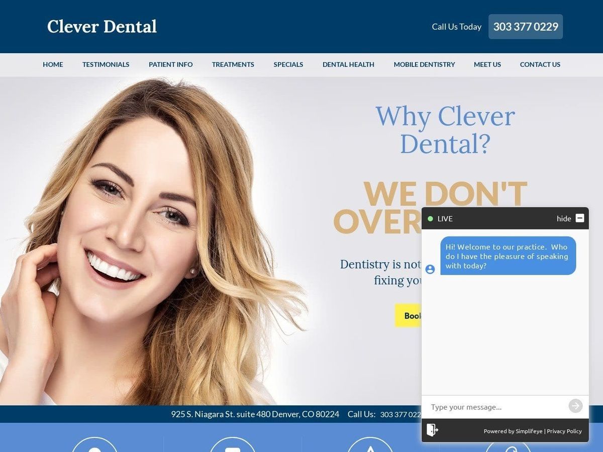 Clever Dental Website Screenshot from cleverdental.com