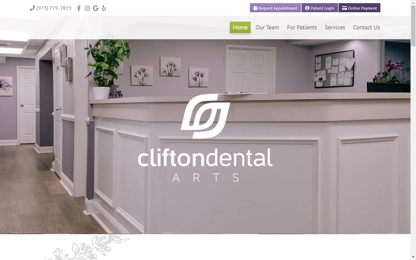 cliftondentalarts.com screenshot