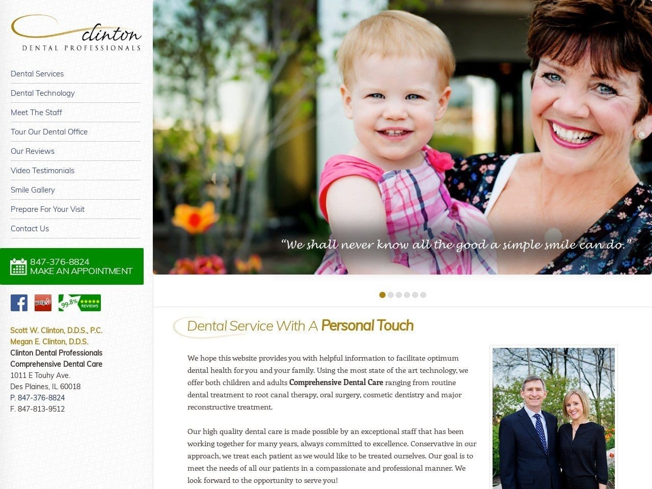 Clinton Dental Professionals Scott W Clinton Website Screenshot from clintondentalpros.com