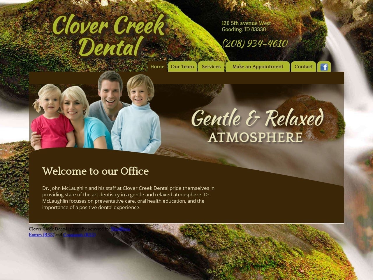 Clover Creek Dental Website Screenshot from clovercreekdental.com