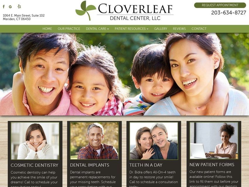 Cloverleaf Dental Center Website Screenshot from cloverleafdental.com