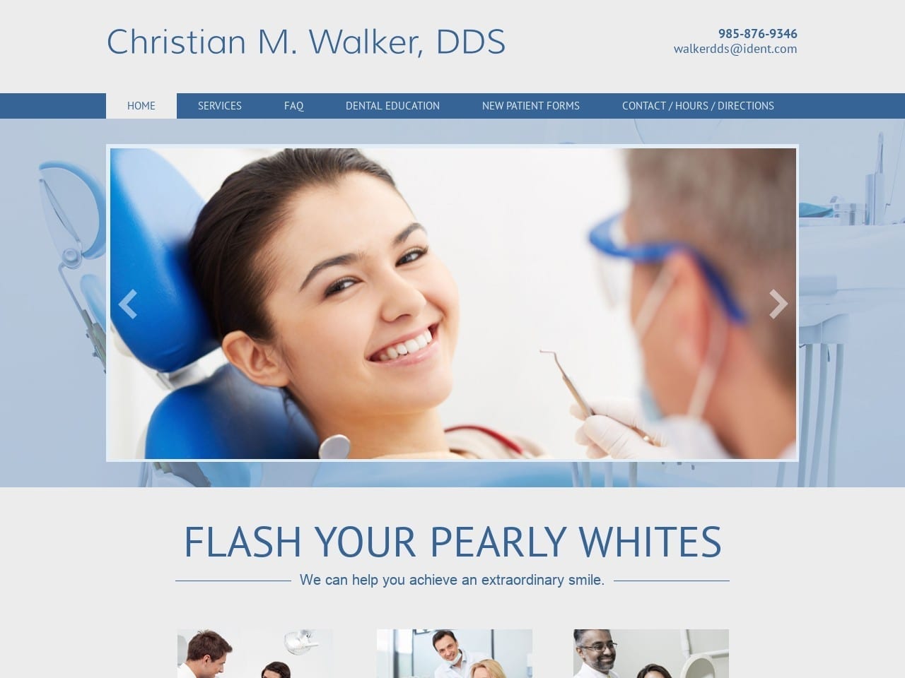 Walker Christian M DDS Website Screenshot from cmwalkerdds.com