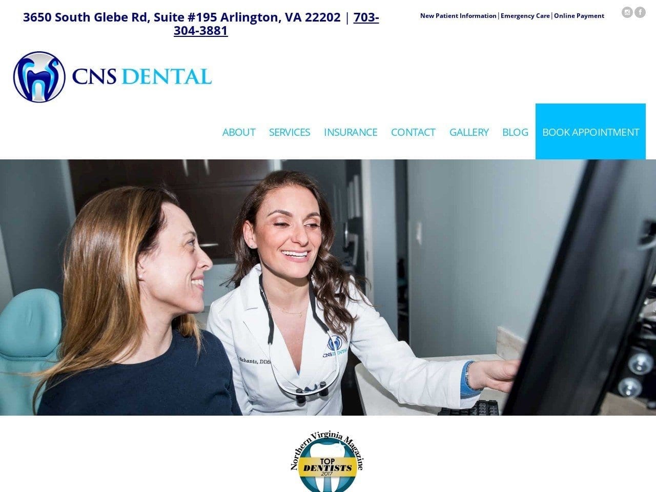 CNS Dental Website Screenshot from cns-dental.com