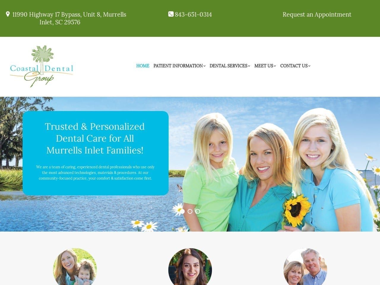 Coastal Dental Group Tiller Bradley DMD Website Screenshot from coastaldentalgroup.net