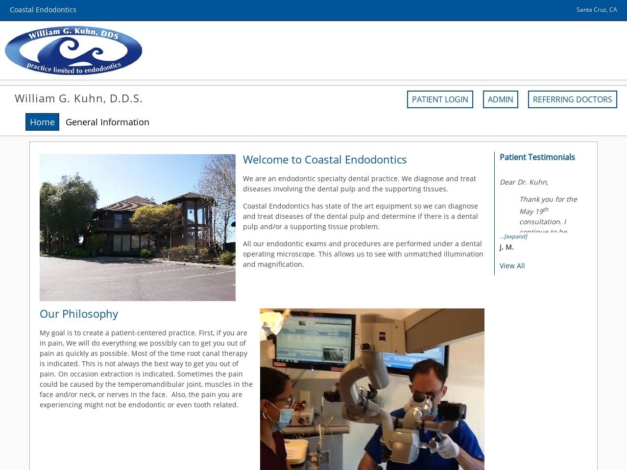 Kuhn William G DDS Website Screenshot from coastalendodontics.com