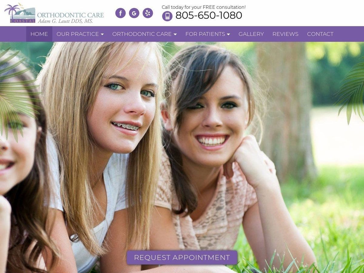 Coastal Orthodontic Care Lautt Adam DDS Website Screenshot from coastalorthodonticcare.com