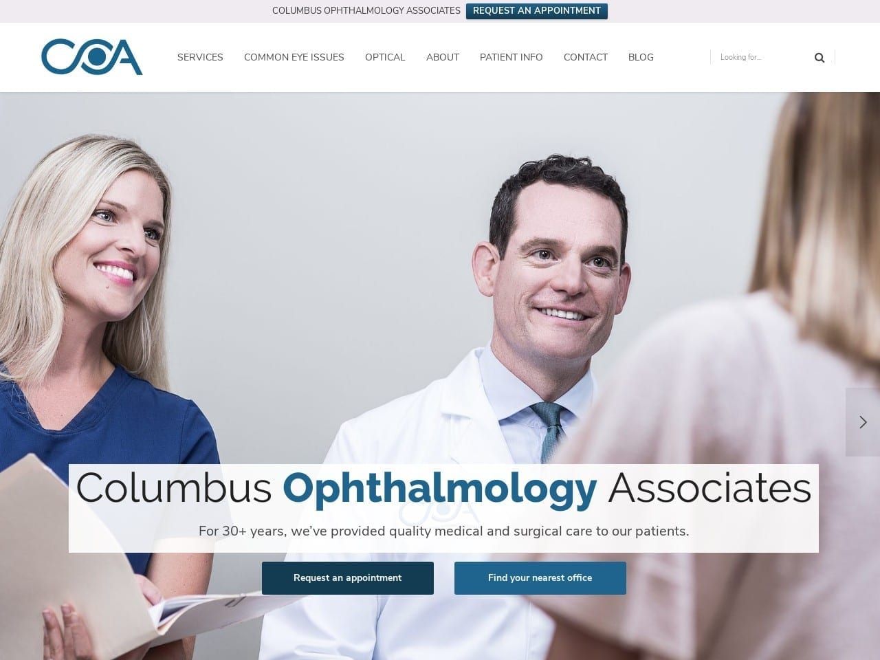 Columbus Ophthalmology Associates Website Screenshot from coavision.com