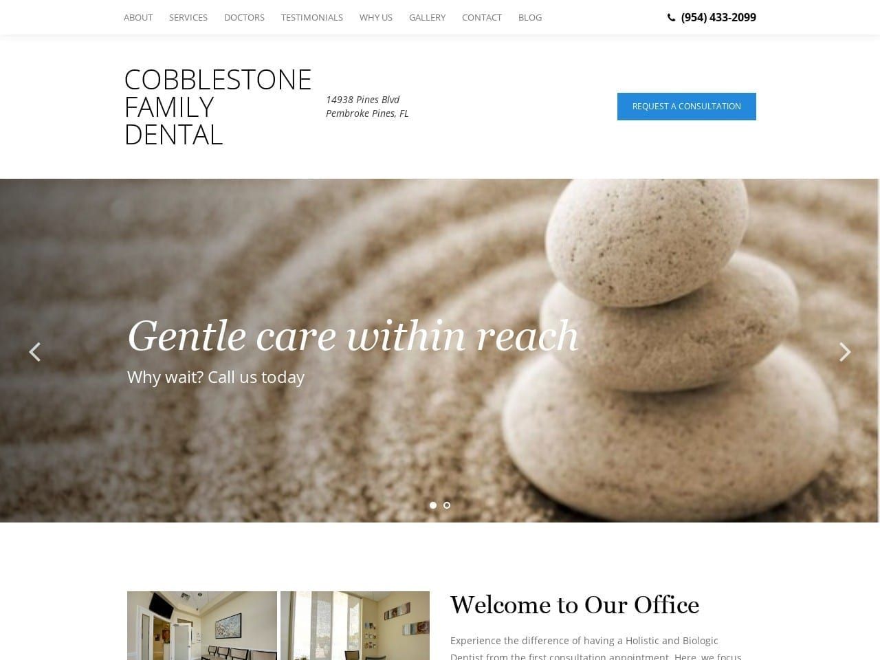 Cobblestone Family Dental Jimena Fernandez DMD Website Screenshot from cobblestonefamilydental.com