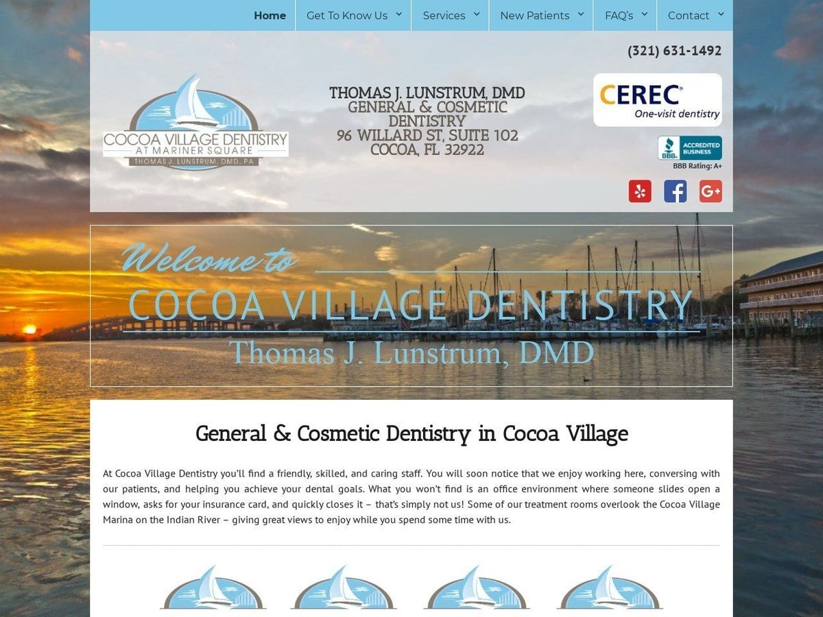 Cocoa Village Dentist Website Screenshot from cocoavillagedentistry.com