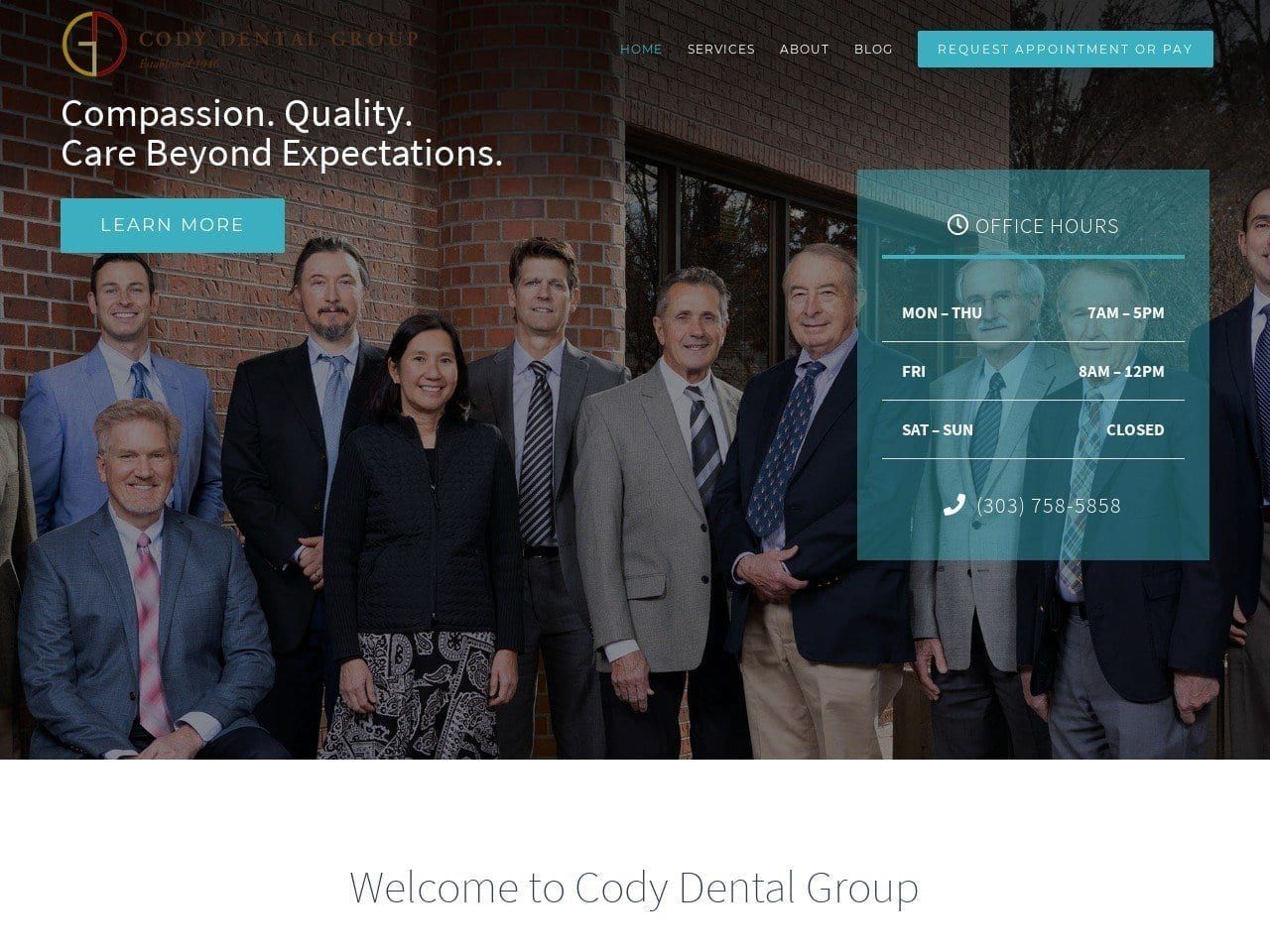 Cody Dental Group PC Website Screenshot from codydental.com