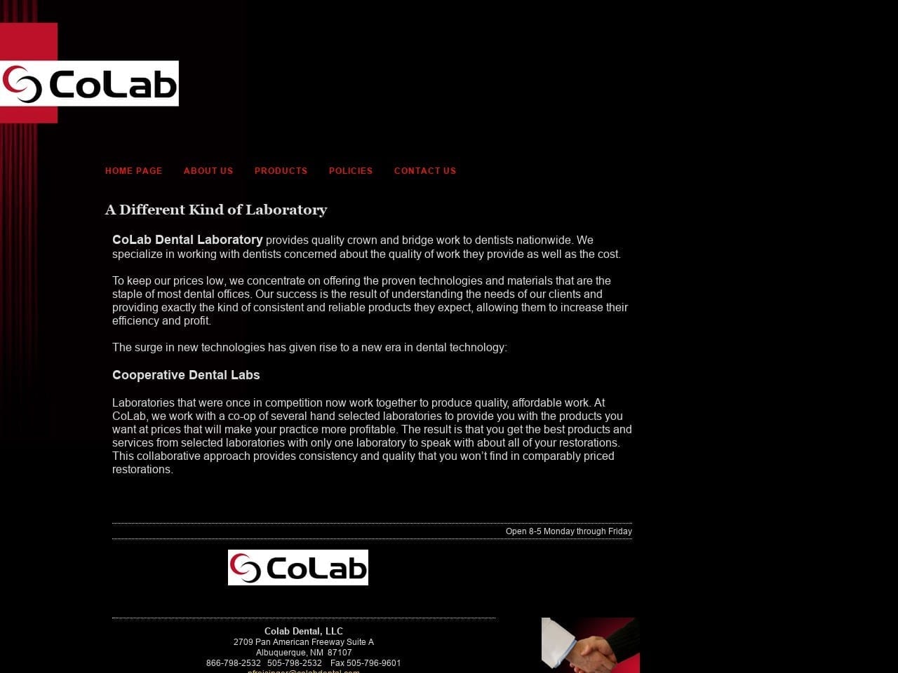 Colab LLC Website Screenshot from colabdental.com