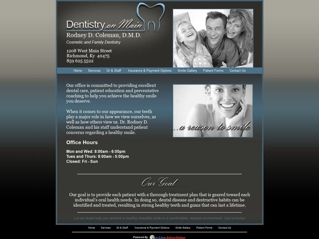 Dentist Website Screenshot from colemandentistry.com