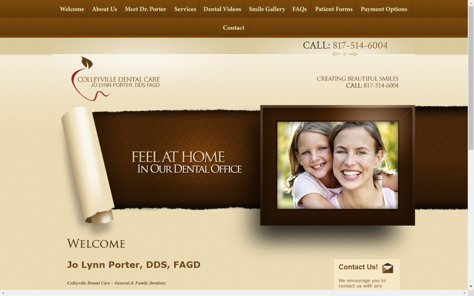 colleyvilledentalcare.com screenshot