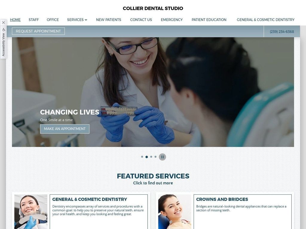 Collier Dental Studio Website Screenshot from collierdentalstudio.com