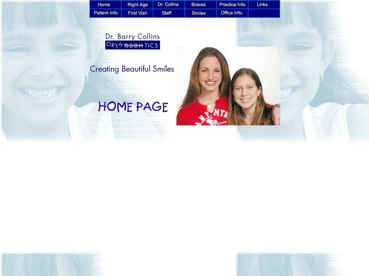 Collins Ortho Website Screenshot from collinsortho.com